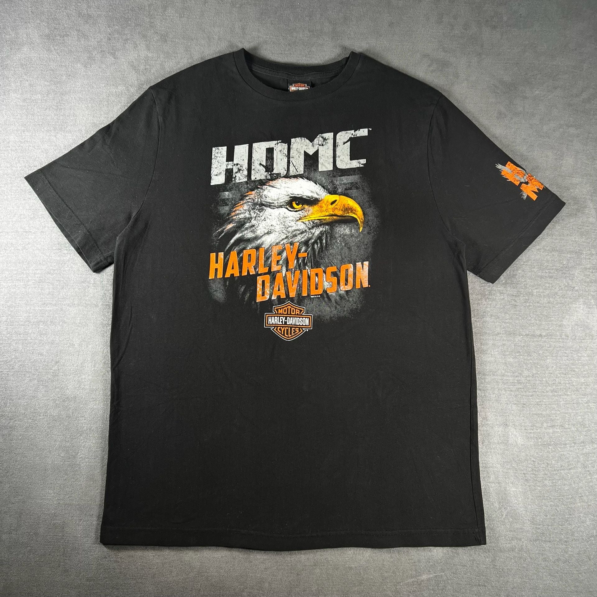 2015 Harley Davidson HDMC Eagle Black Graphic T-Shirt Size Large 2