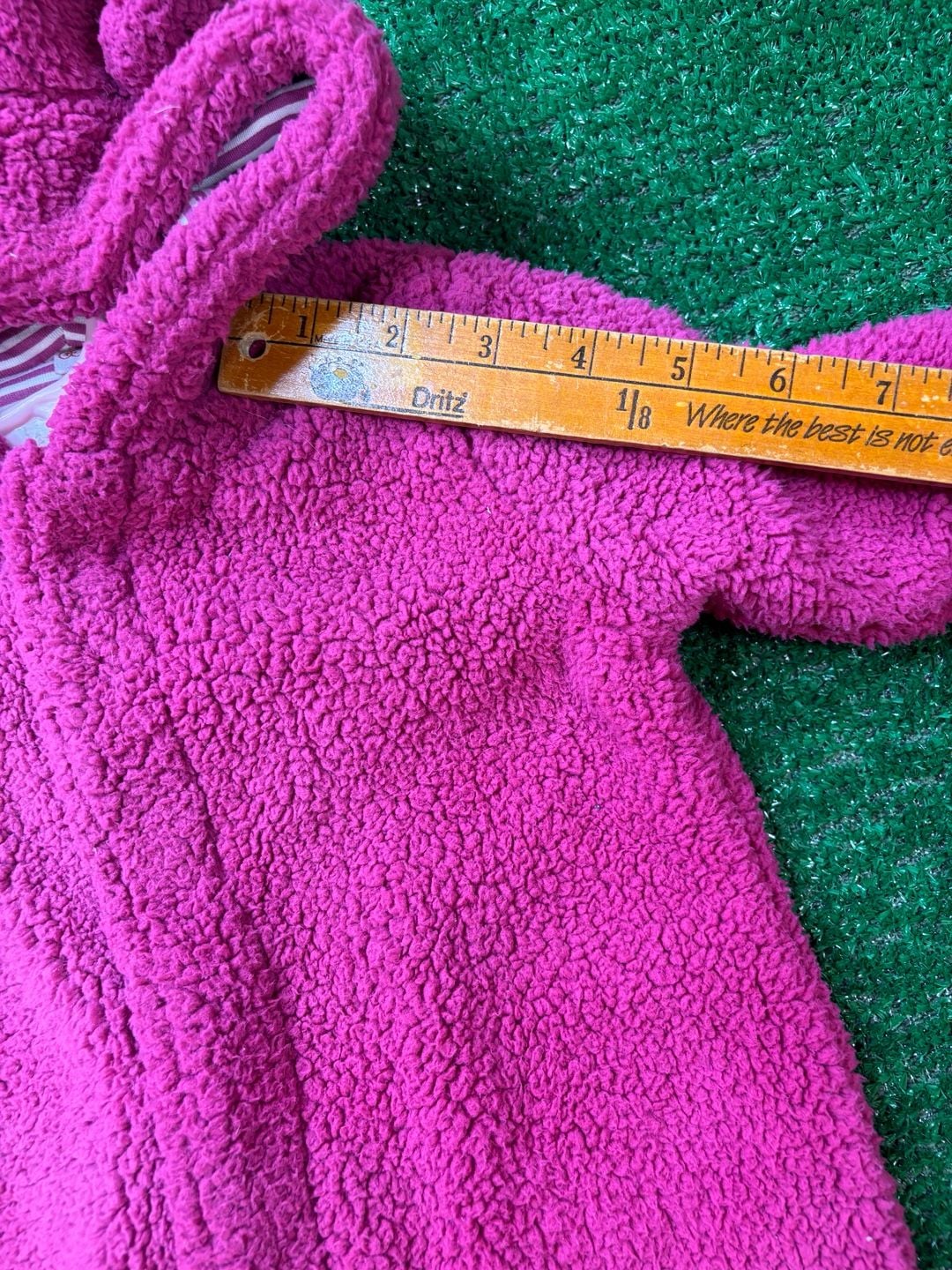 Magnificent Baby Fleece Pram Size 6m Pink Bear Ears Footed Romper Snowsuit 13