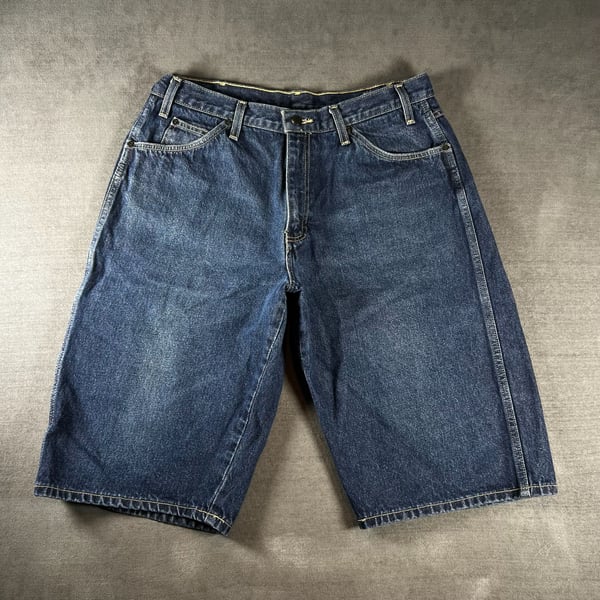 Y2K Dickies Denim Carpenter Jorts Shorts Size 34 Dark Wash Skater Shorts