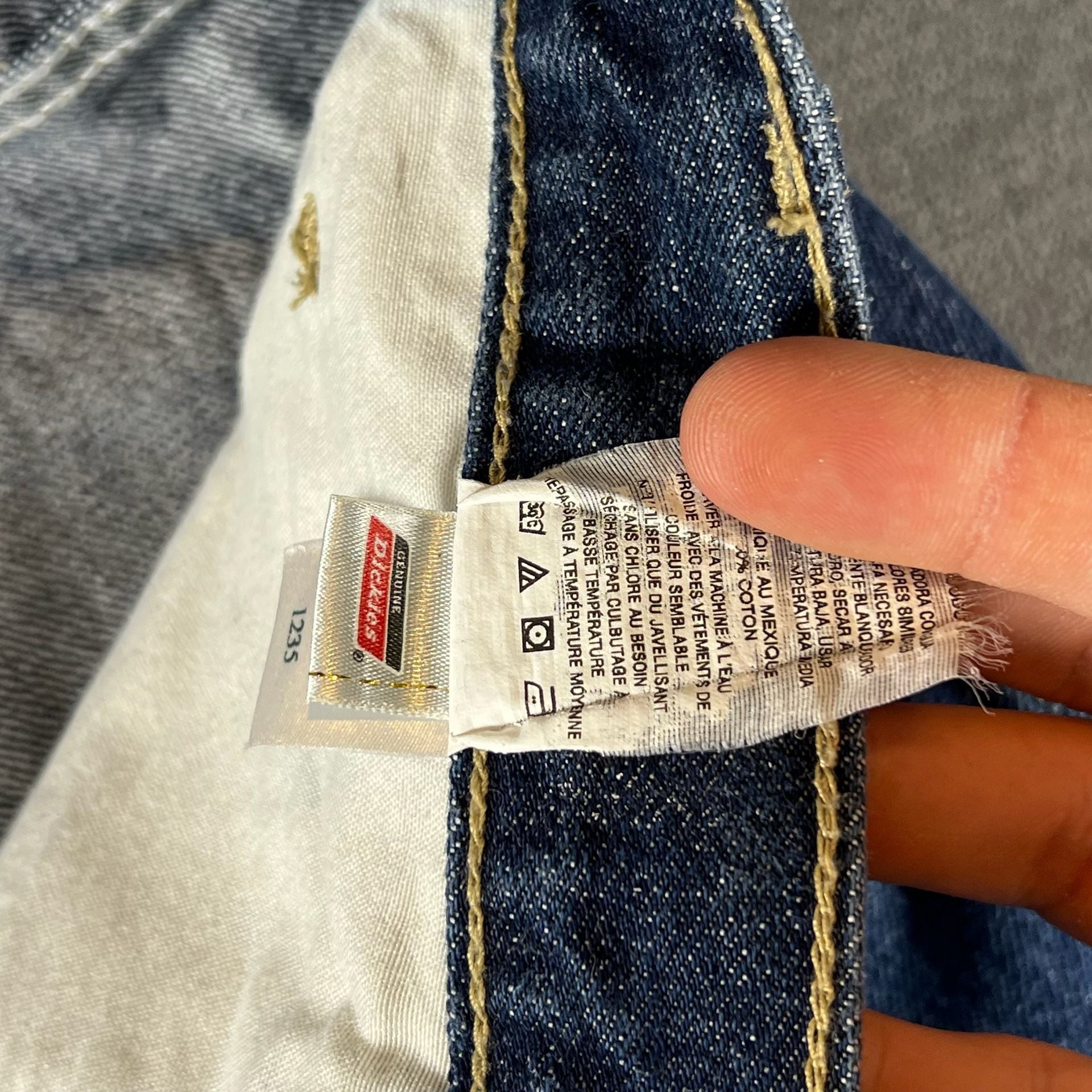 Y2K Dickies Denim Carpenter Jorts Shorts Size 34 Dark Wash Skater Shorts 7