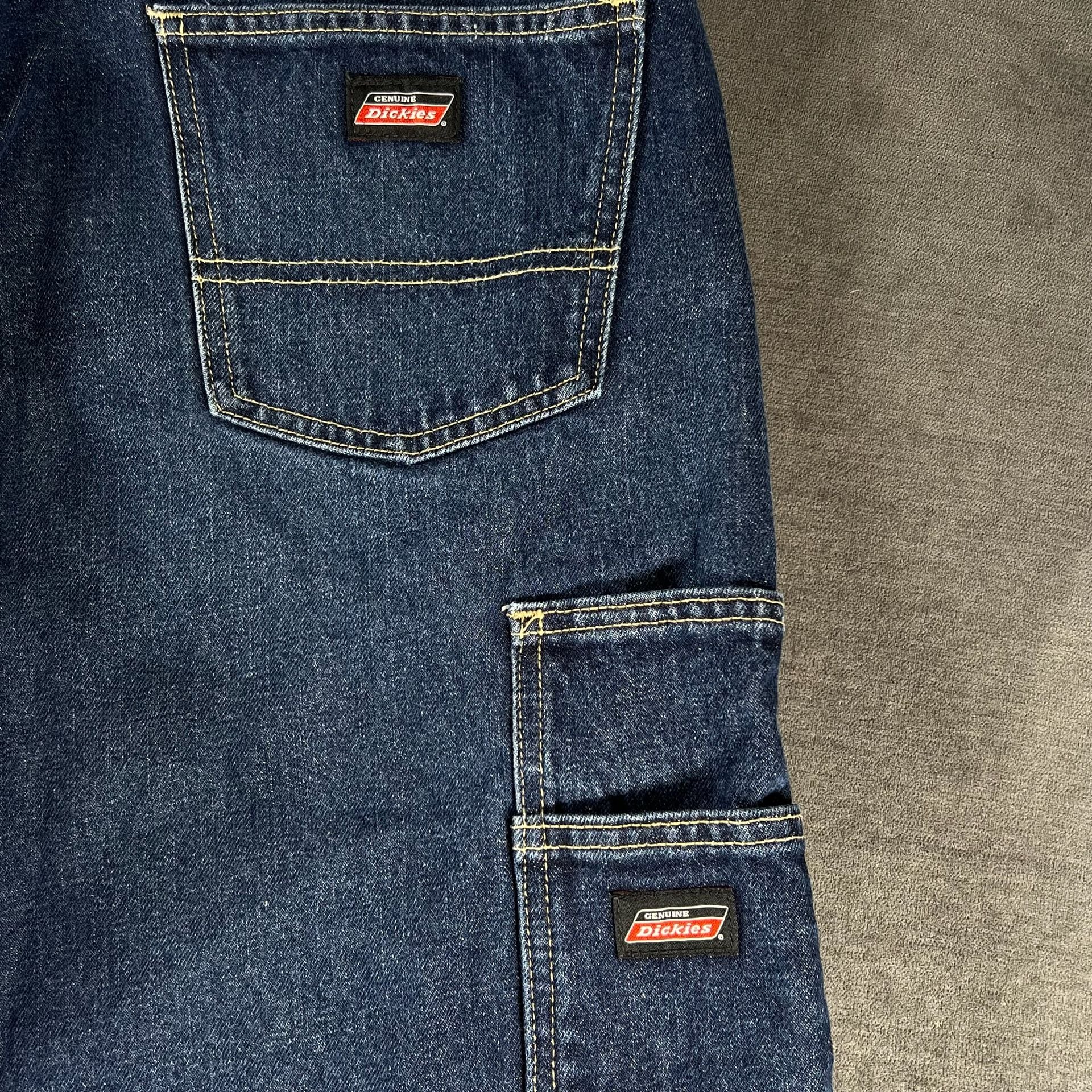 Y2K Dickies Denim Carpenter Jorts Shorts Size 34 Dark Wash Skater Shorts 9