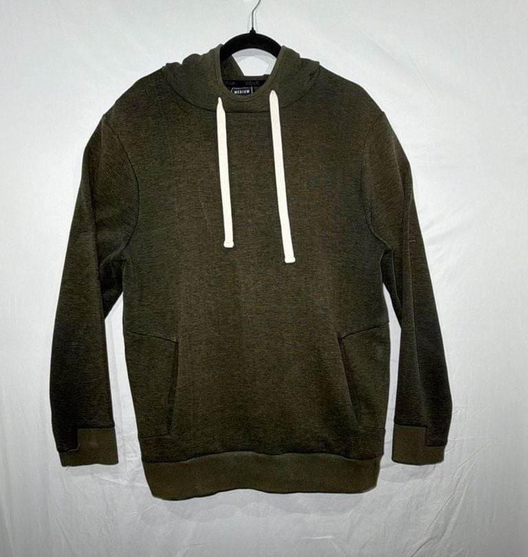 Next Level Pullover Hoodie Size Medium Olive Green Drawstring Pocket 2