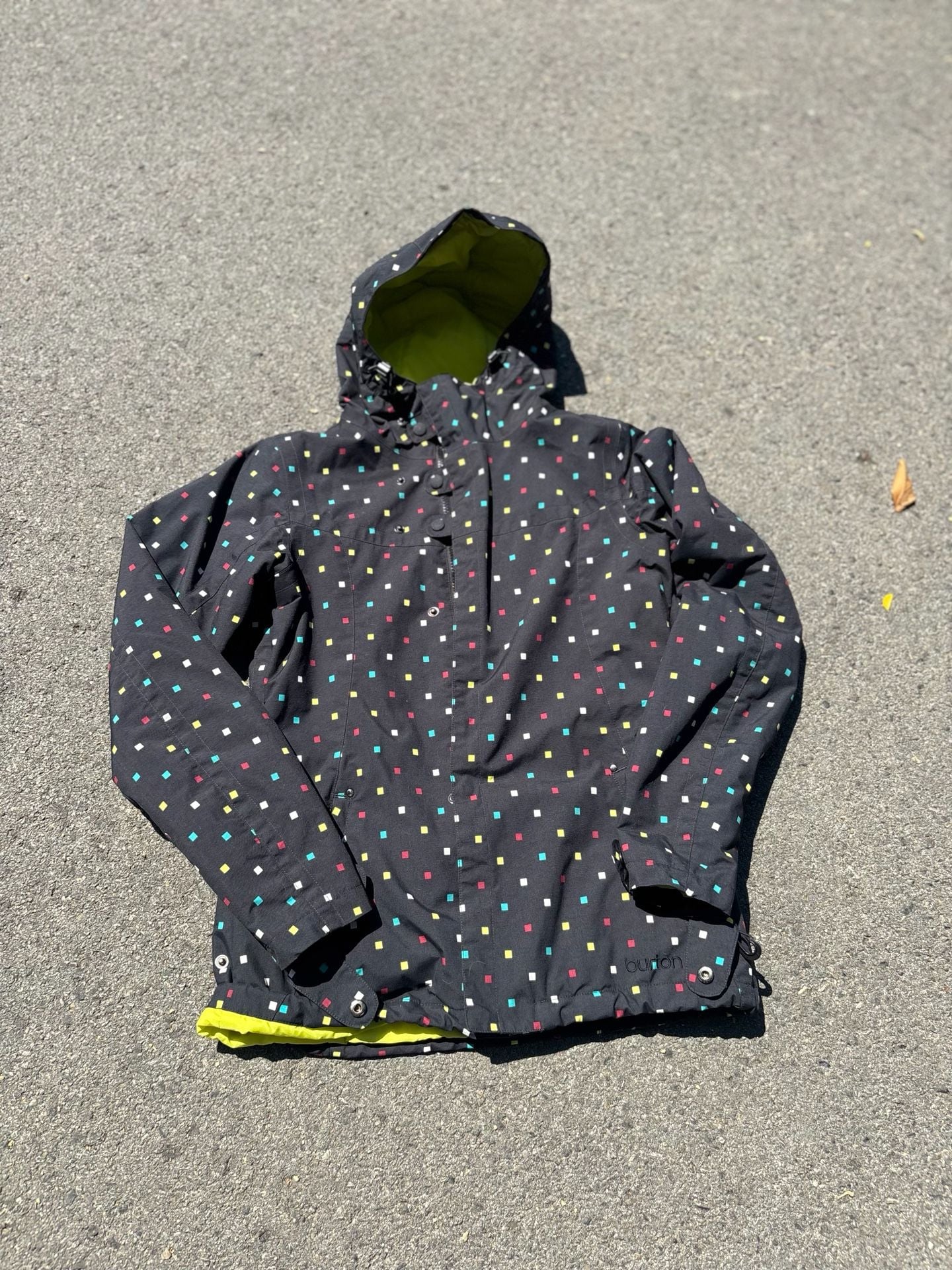 Burton DryRide Ski Snowboard Jacket Size S Black Polka Dot 3