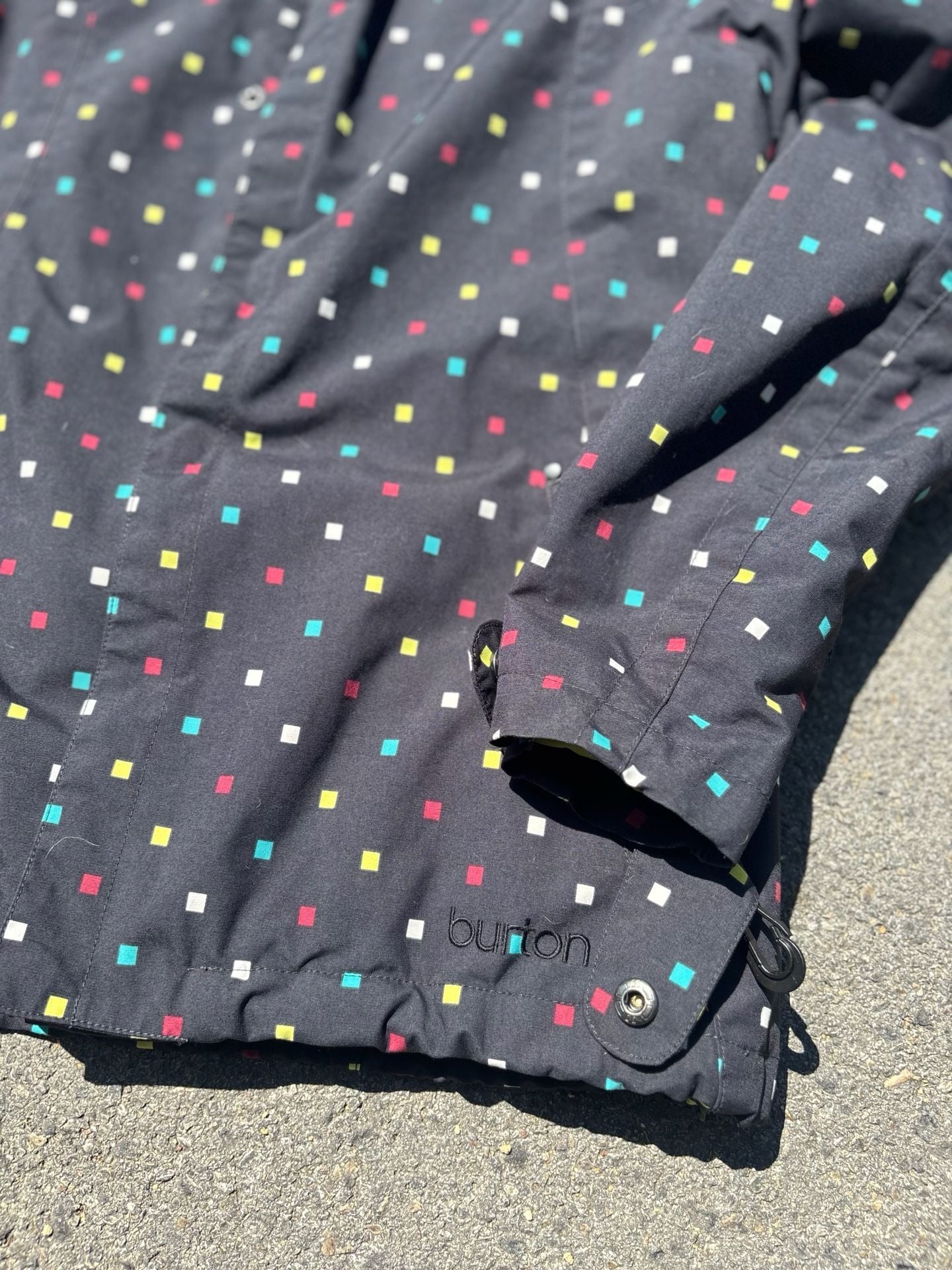 Burton DryRide Ski Snowboard Jacket Size S Black Polka Dot 4