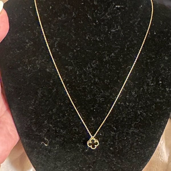 18k clover design Dubai Gold Necklace