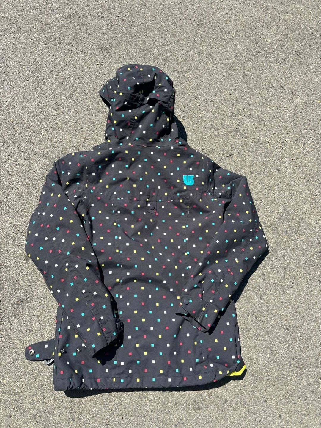Burton DryRide Ski Snowboard Jacket Size S Black Polka Dot 6