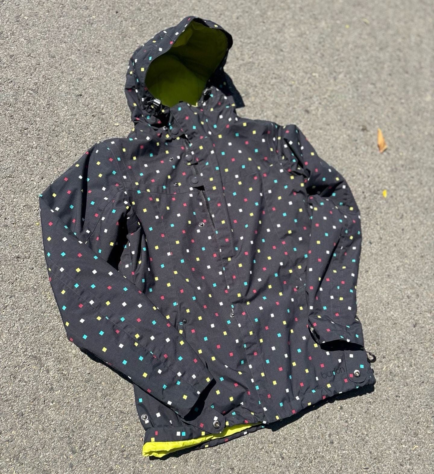 Burton DryRide Ski Snowboard Jacket Size S Black Polka Dot 2