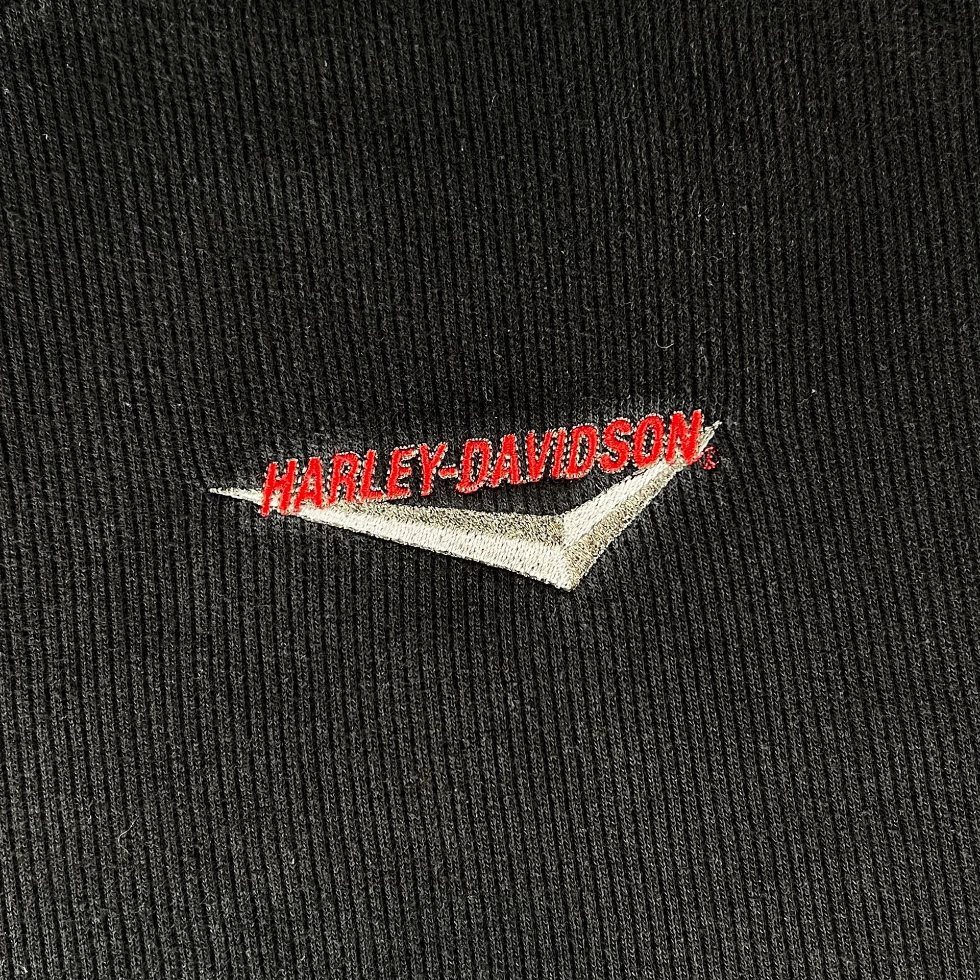 Y2K Harley Davidson Thermal Long Sleeve Shirt Size M Black Florida Dealership 3