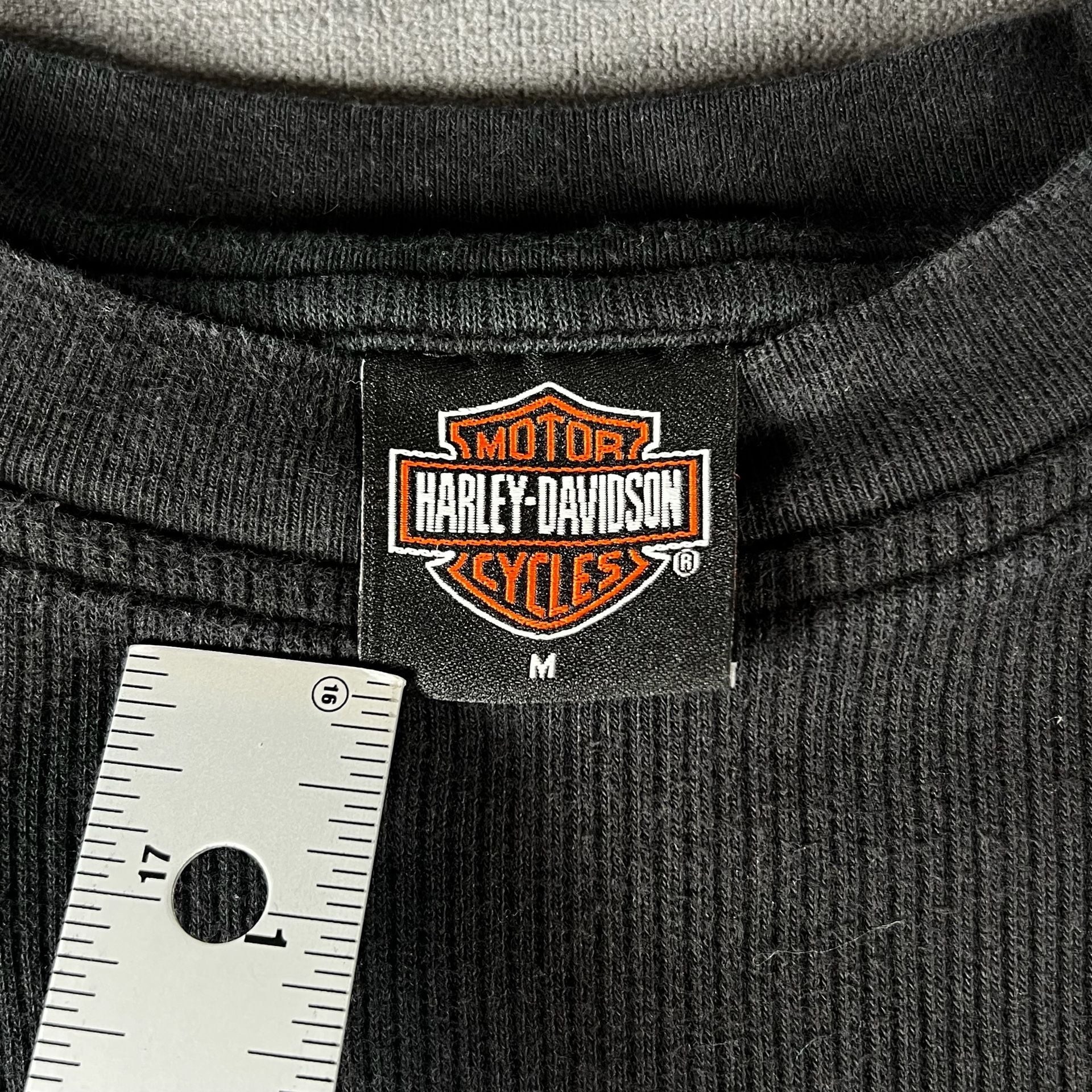 Y2K Harley Davidson Thermal Long Sleeve Shirt Size M Black Florida Dealership 4