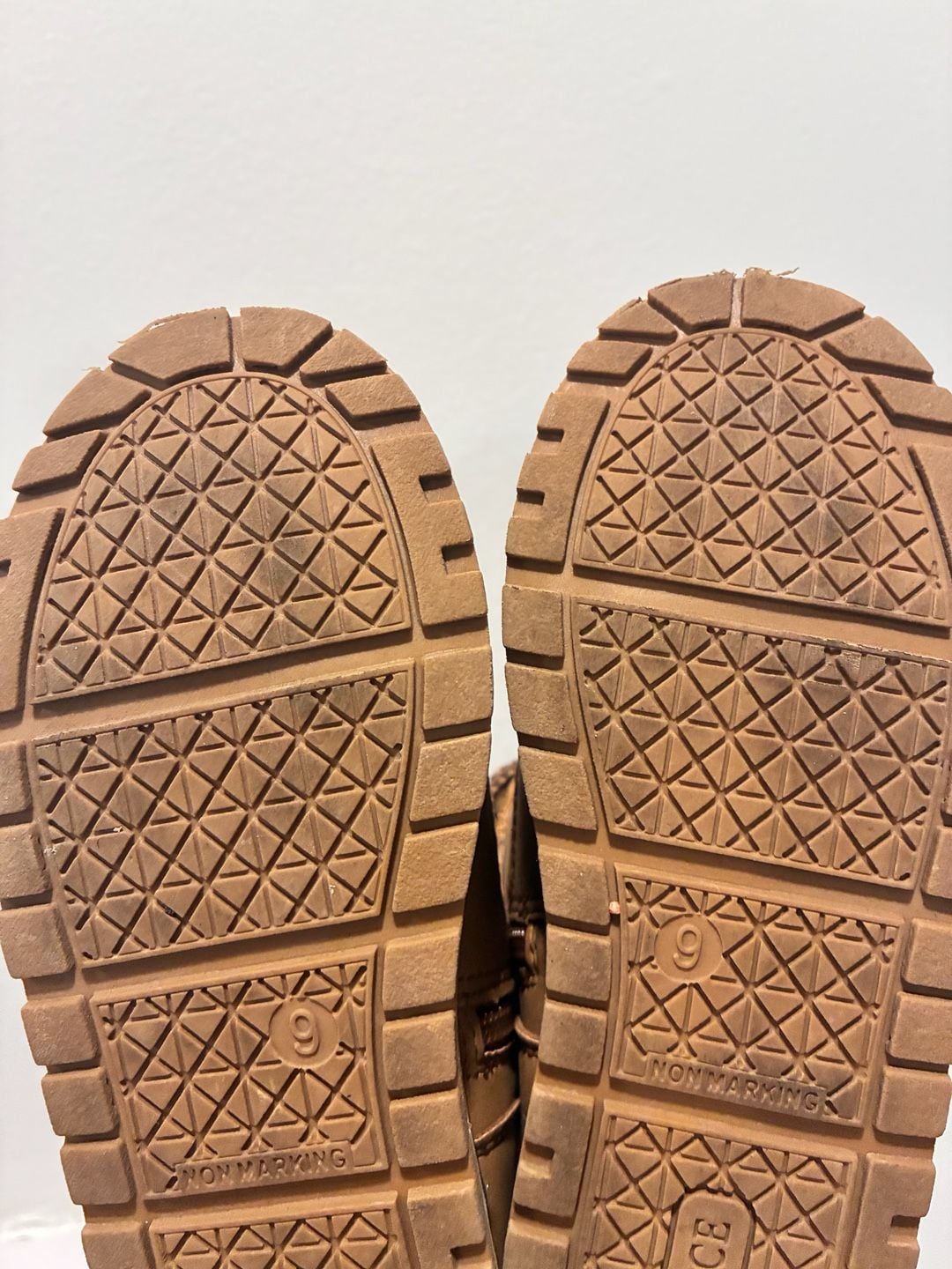 Toddler Boys Contrast Cuff Lace Up Boots - TAN Sz9 7