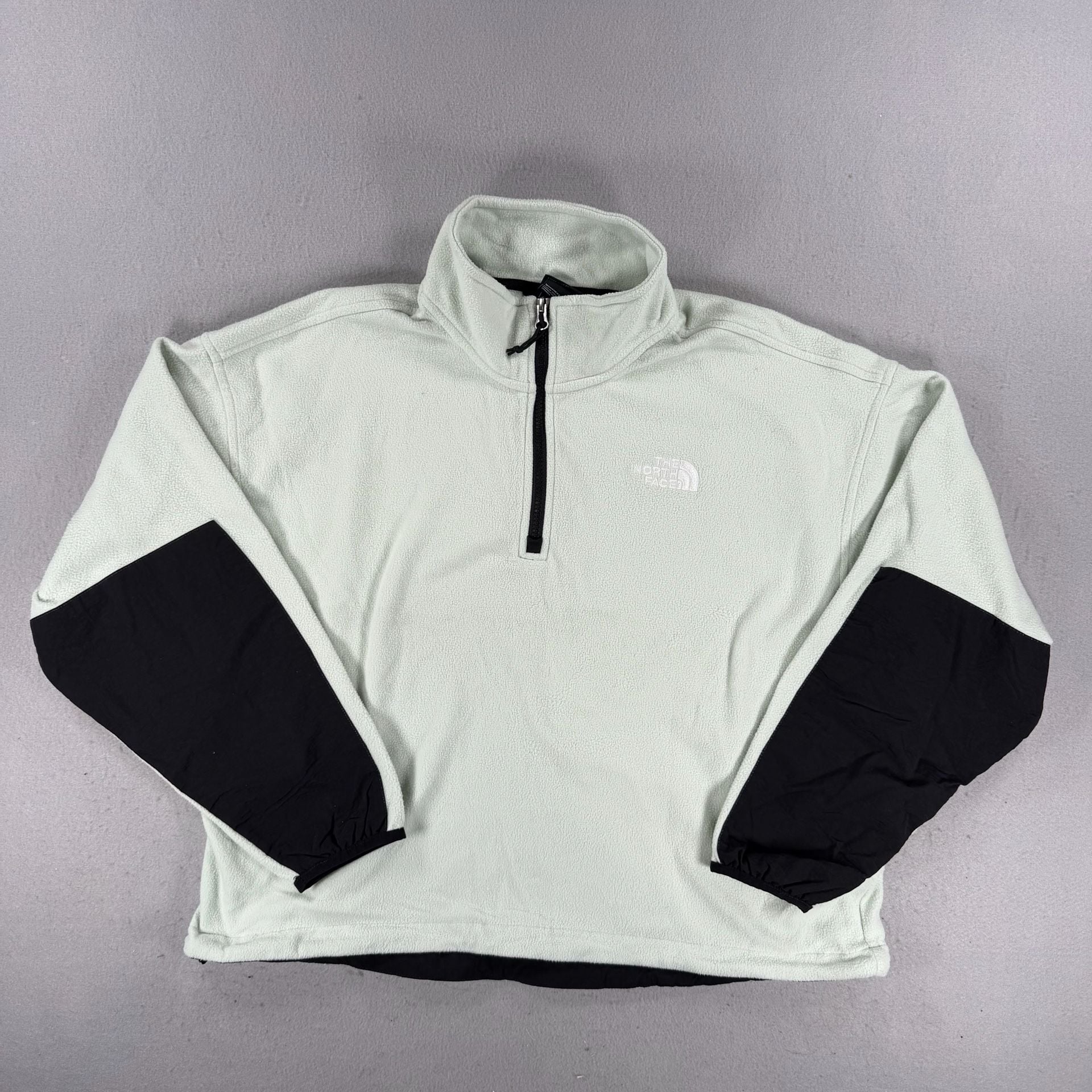 The North Face TKA Kataka 1/4 Zip Fleece Women's Light Green Black L 2