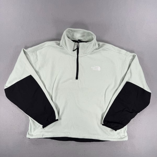The North Face TKA Kataka 1/4 Zip Fleece Women's Light Green Black L