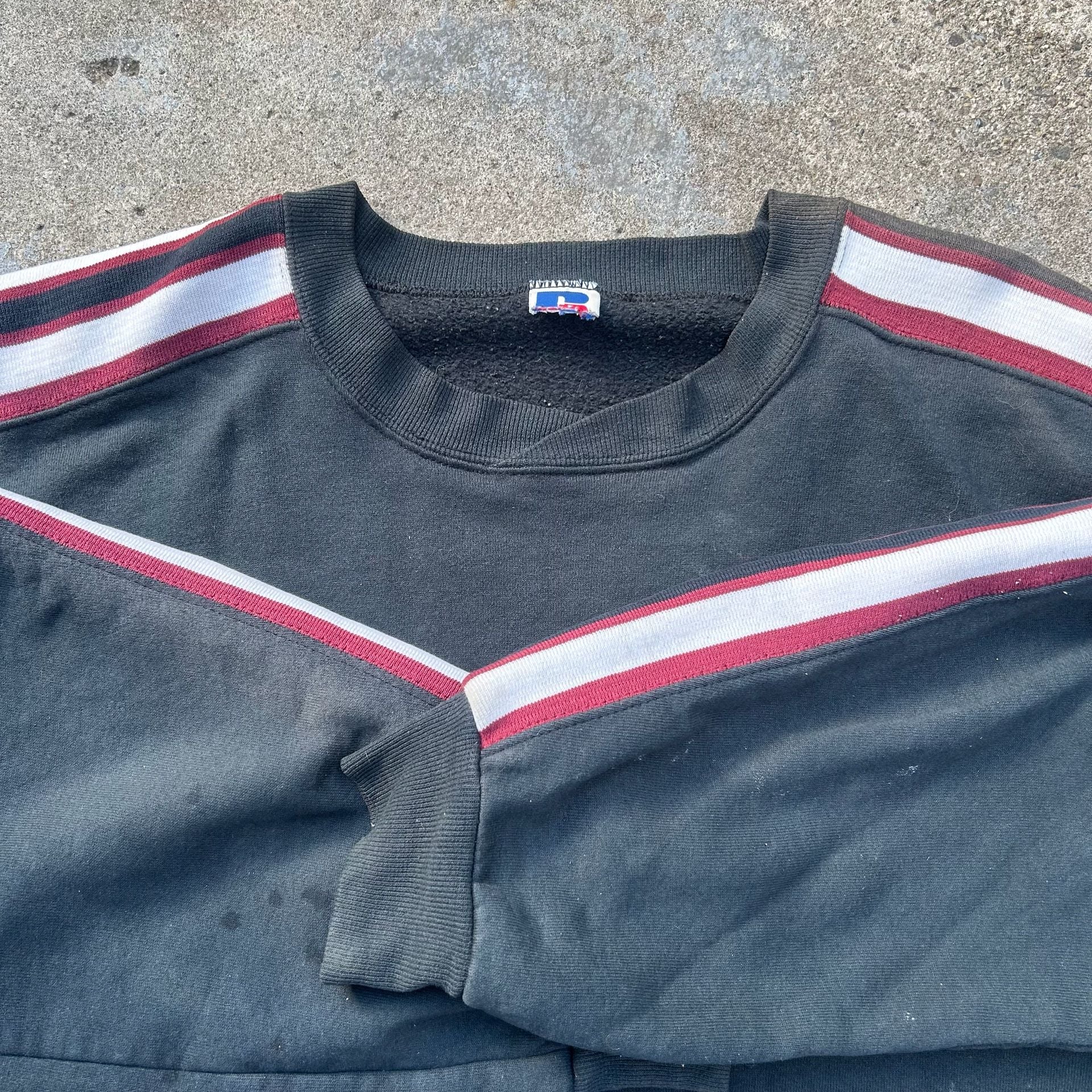 Vintage 90s Russell Athletic Striped Sweatshirt 2