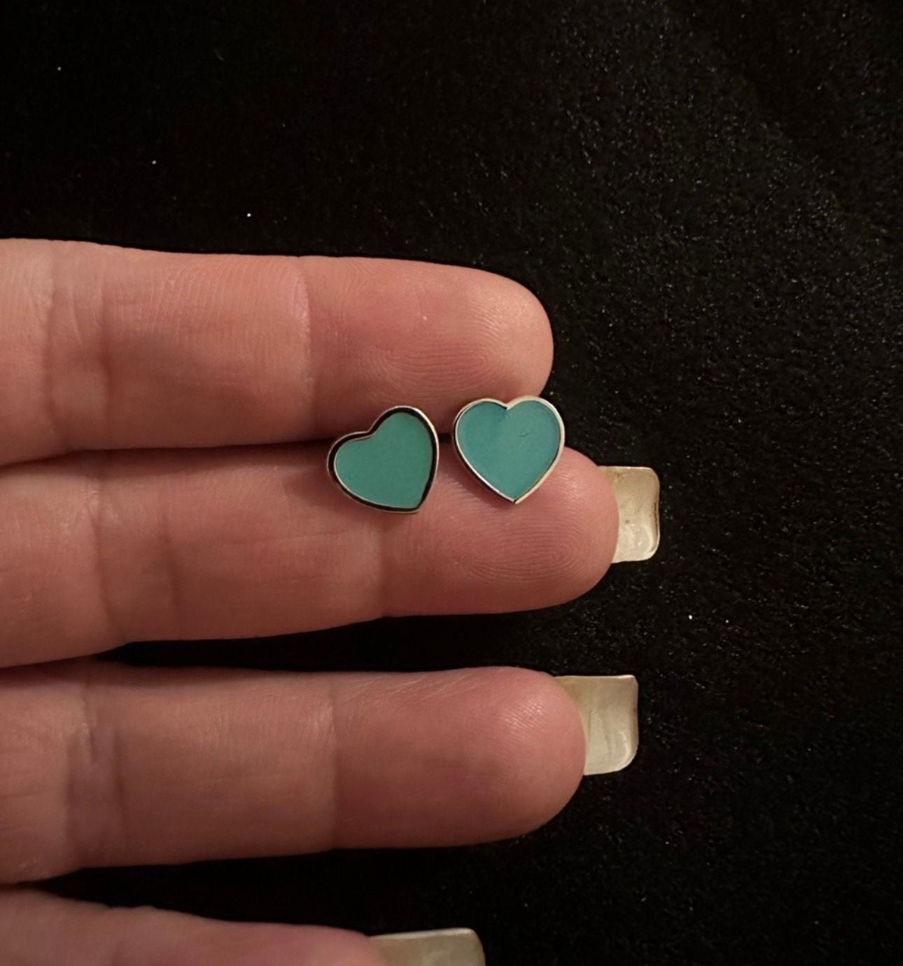 925 Silver Tiffany & Co. Inspired Return to Tiffany Enamel Heart Stud Earrings from Dubai 2