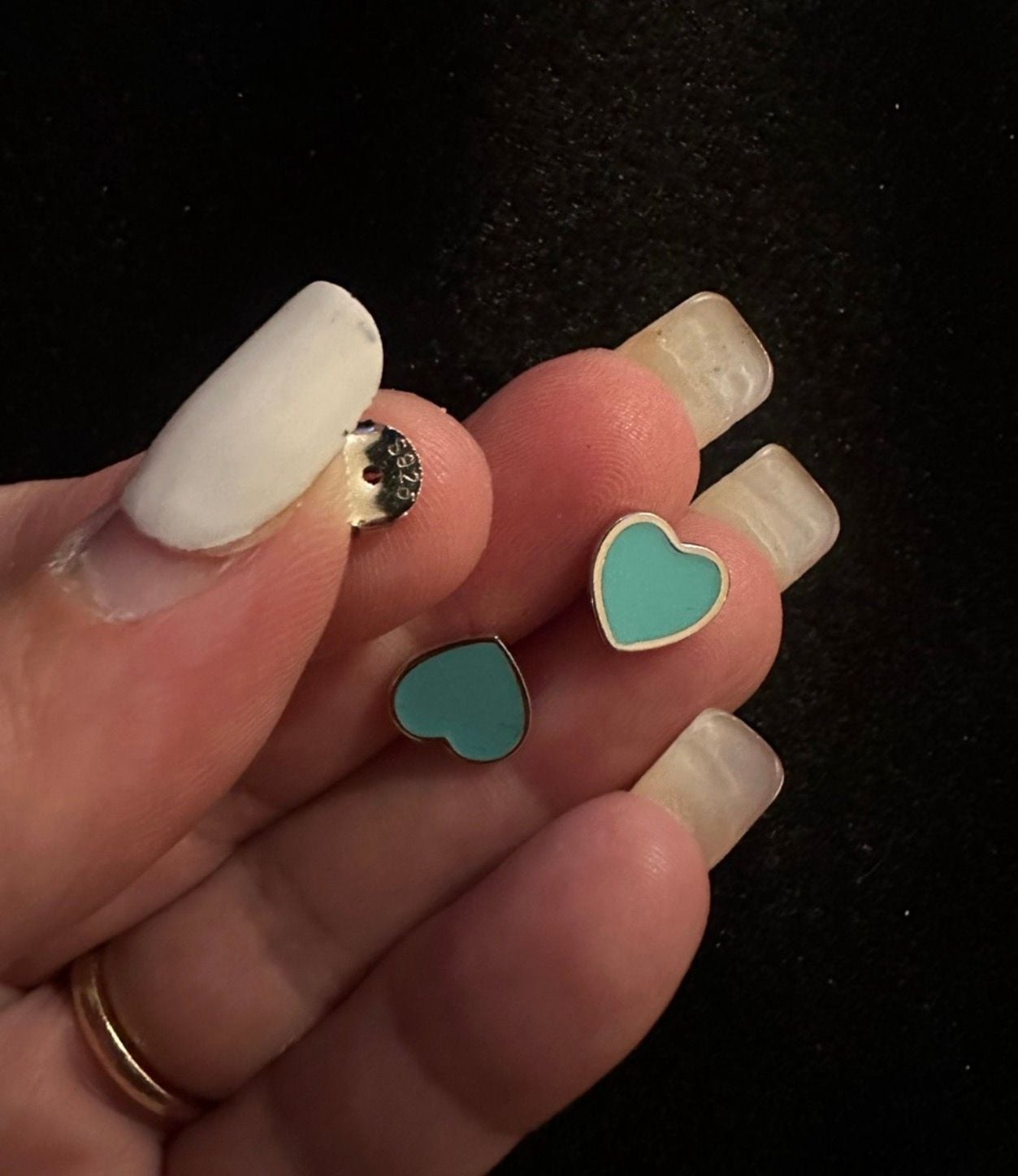 925 Silver Tiffany & Co. Inspired Return to Tiffany Enamel Heart Stud Earrings from Dubai 5