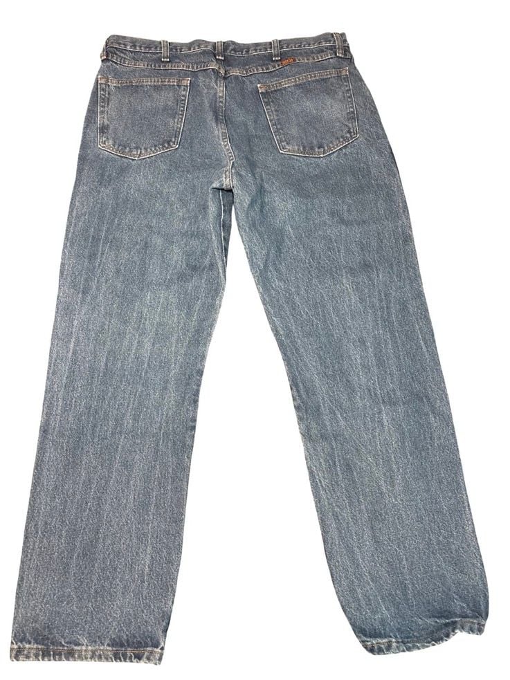 Rustler by Wrangler Men’s 38x30 Vintage Blue Jeans Straight Leg 6