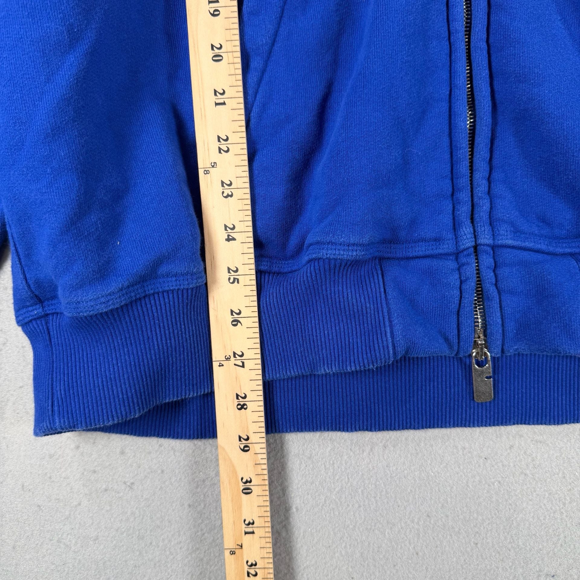 VTG Burberry Blue Full Zip Hoodie with Embroidered Logo and Pockets 4