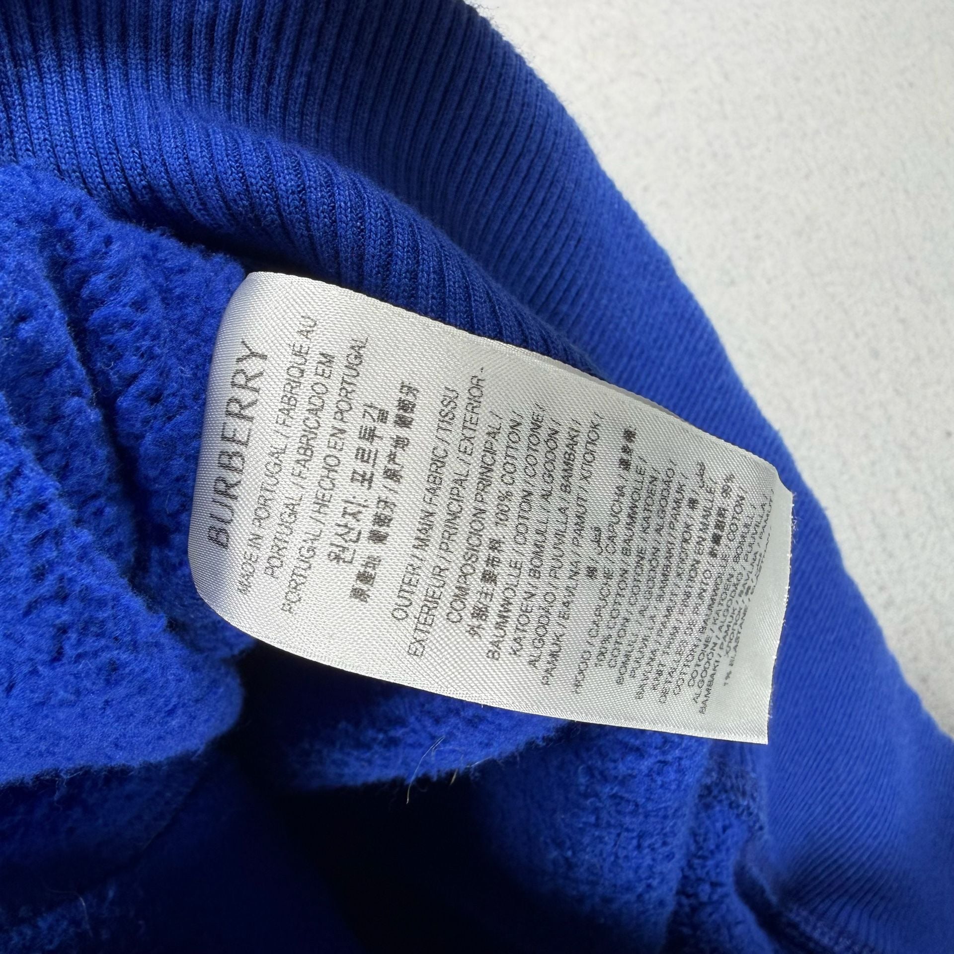 VTG Burberry Blue Full Zip Hoodie with Embroidered Logo and Pockets 6