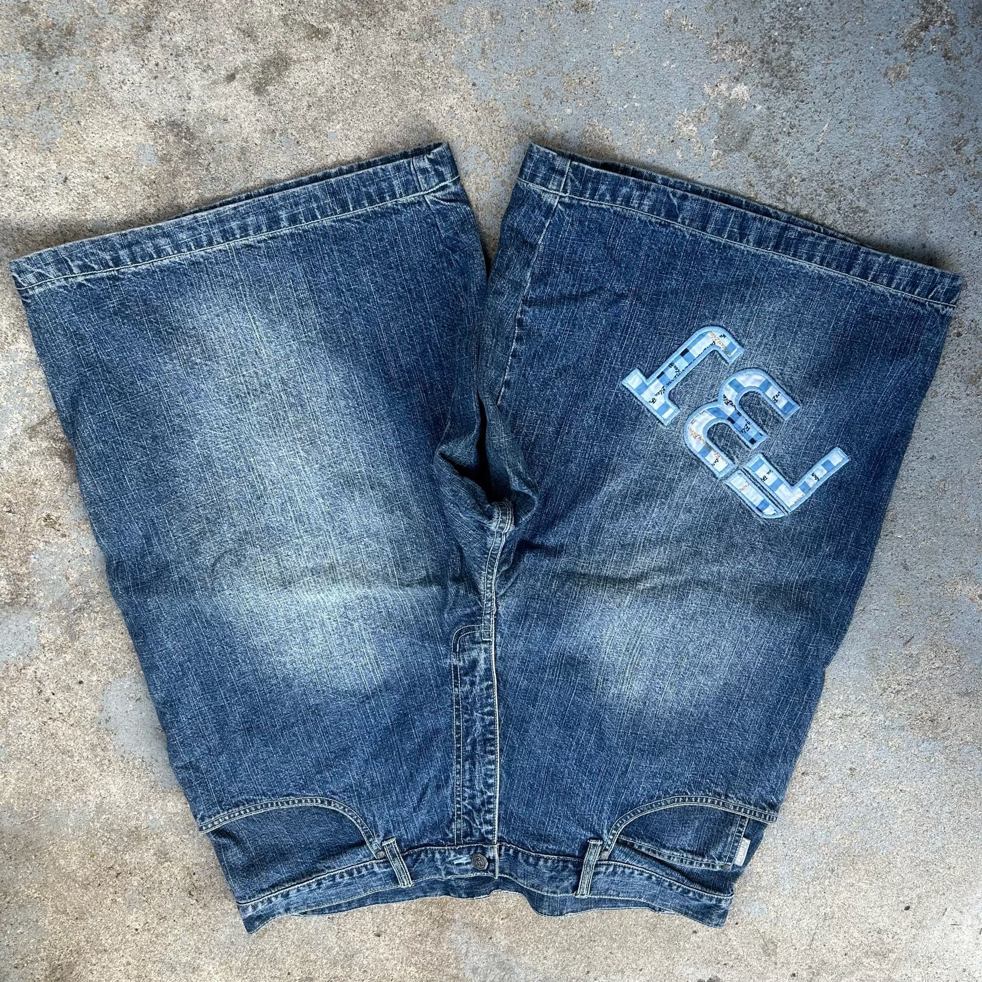 Y2k Future Bleu Denim Shorts Patchwork Skater 2