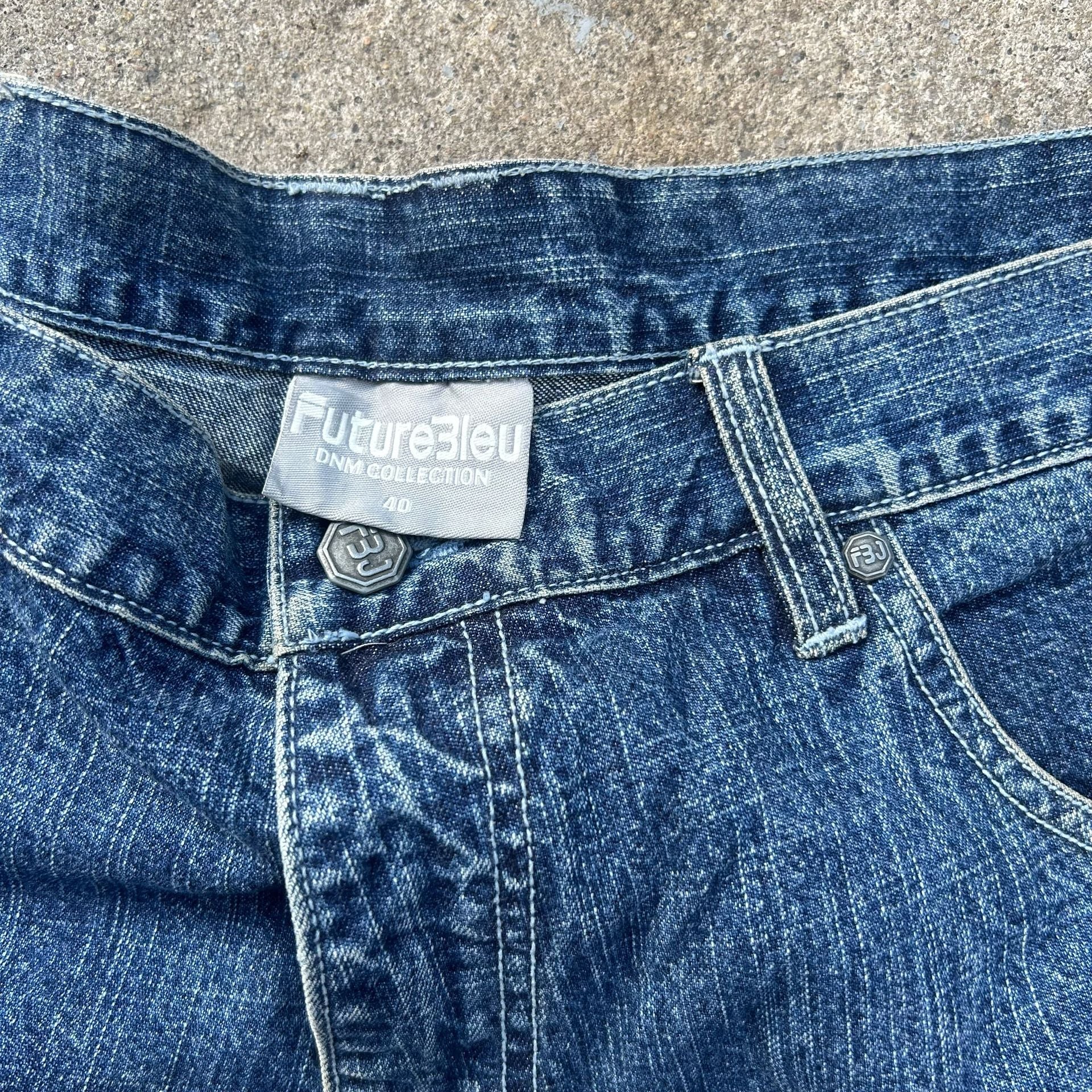 Y2k Future Bleu Denim Shorts Patchwork Skater 3