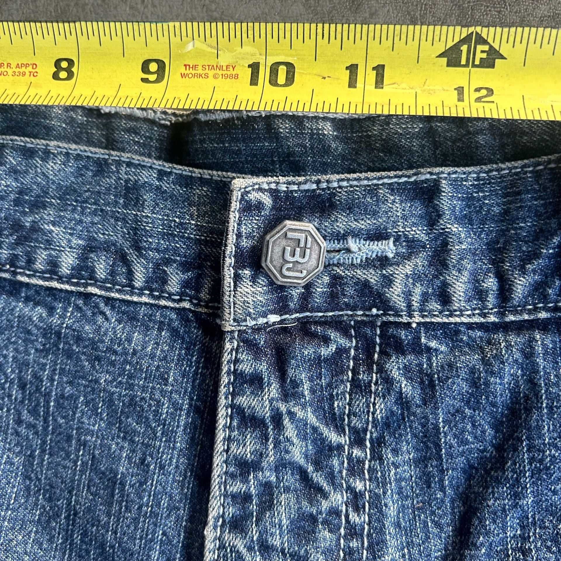 Y2k Future Bleu Denim Shorts Patchwork Skater 4