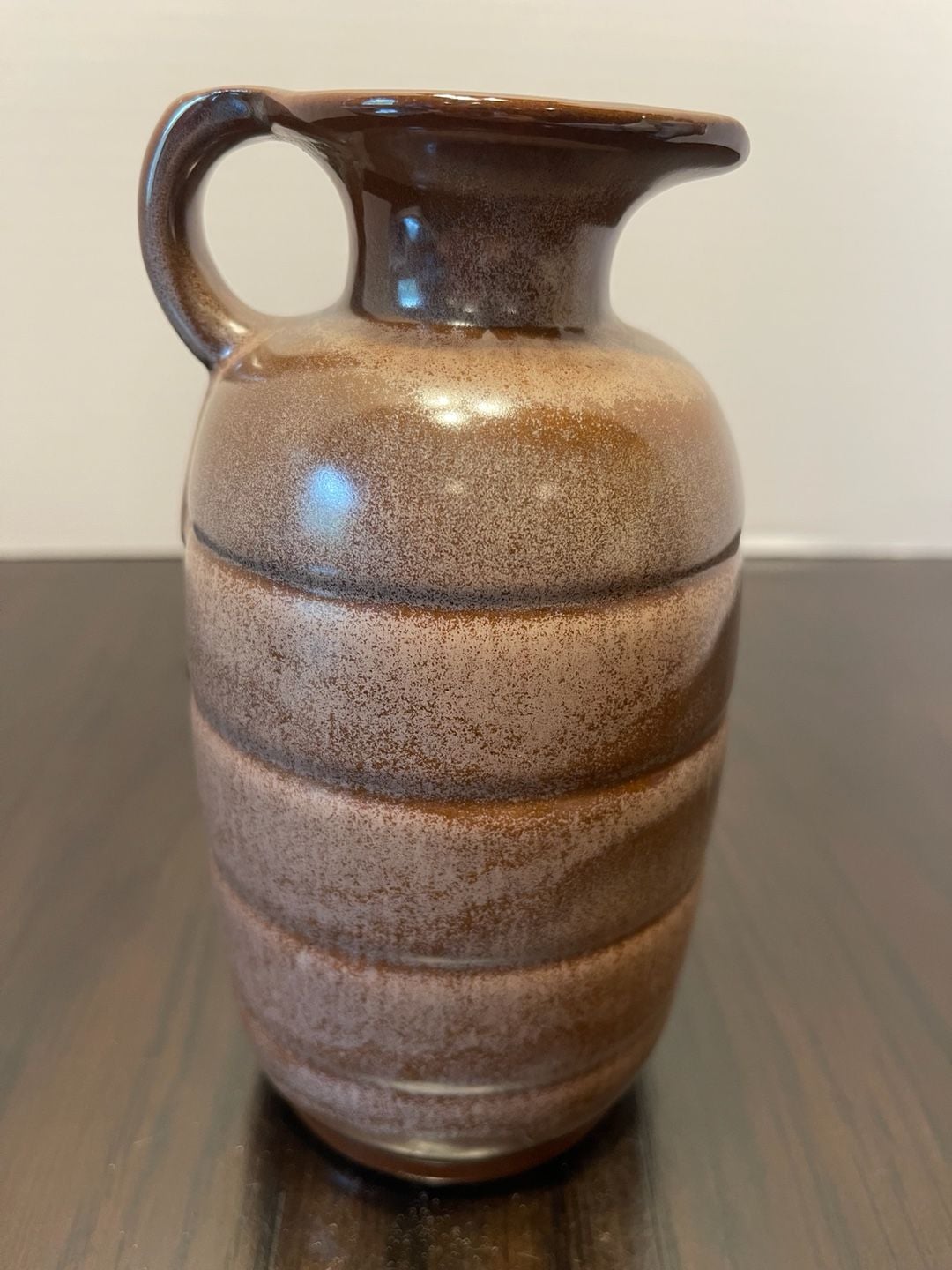 Vintage Frankoma Pottery Ringed Honey / Syrup Jug Pitcher #831 Brown Sand 1