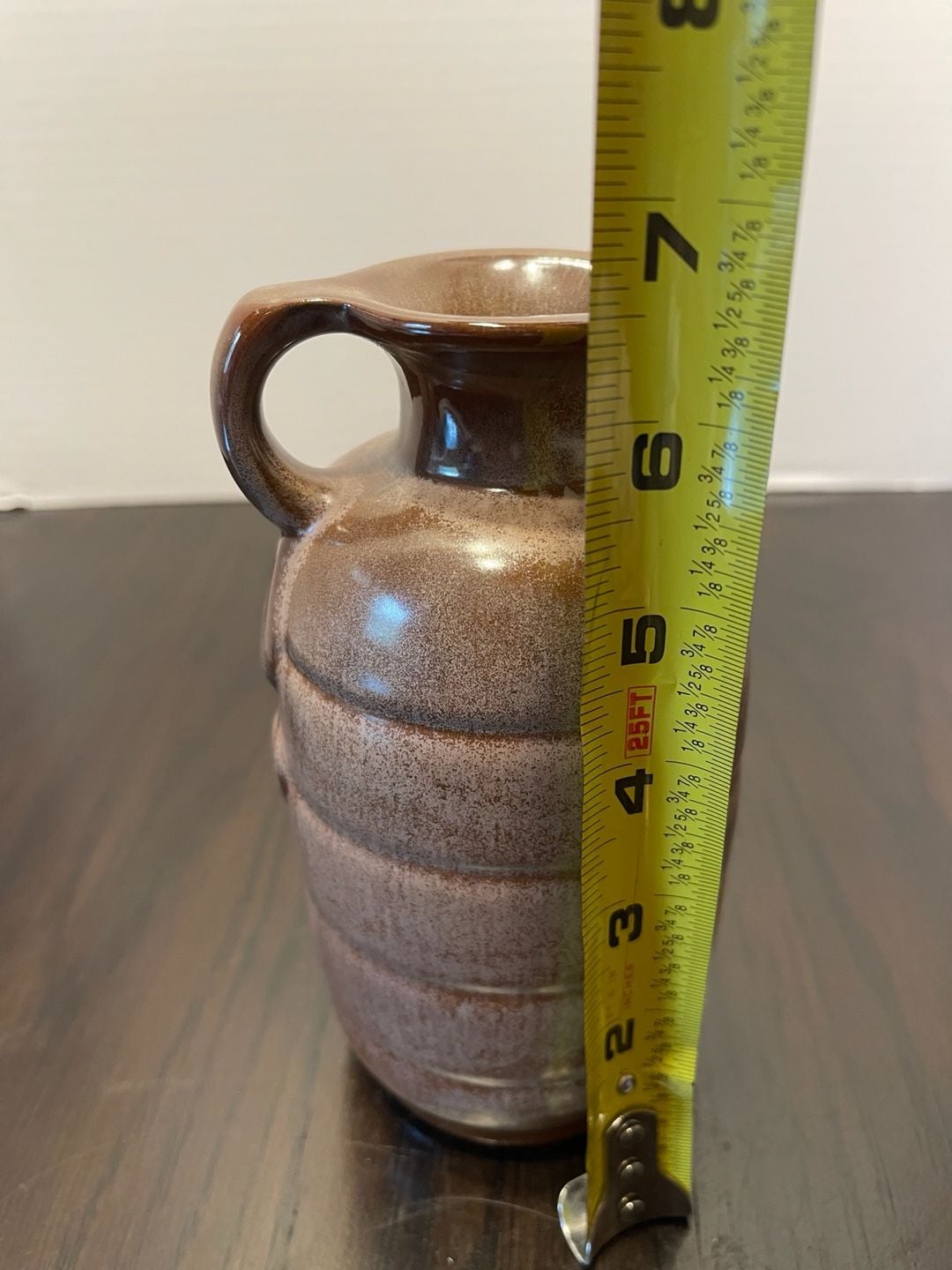 Vintage Frankoma Pottery Ringed Honey / Syrup Jug Pitcher #831 Brown Sand 7