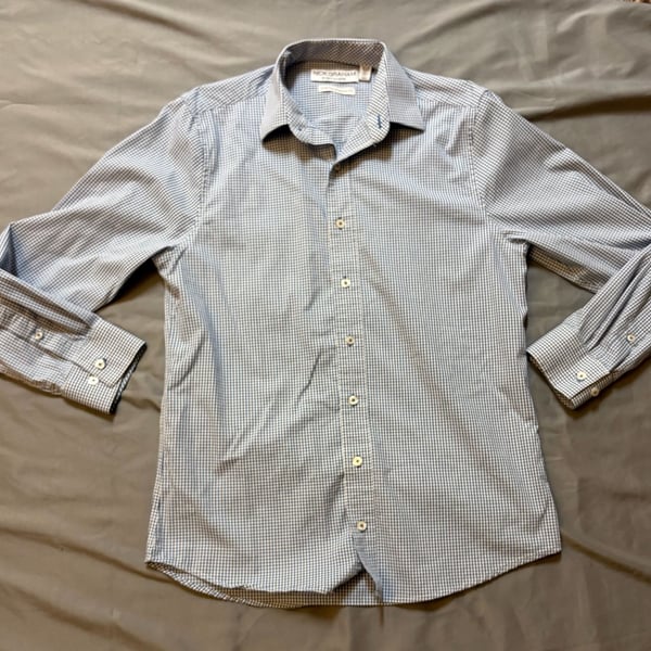 Nick Graham Everywhere Stretch Modern Fit Dress Shirt 14.5-15 Blue. Preowned. EUC.