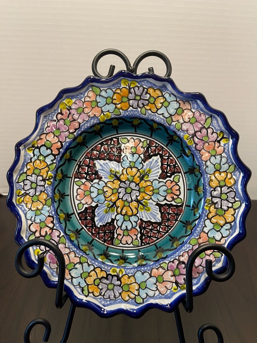 Leal Talavera Mexican Hand Painted Ceramic Plate 8.5" 1