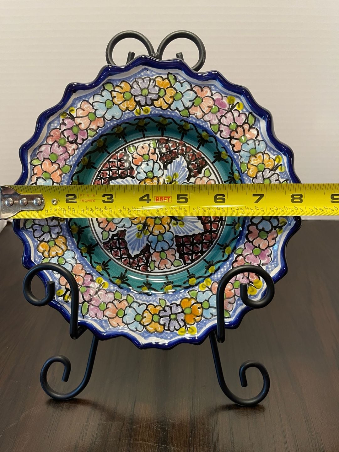 Leal Talavera Mexican Hand Painted Ceramic Plate 8.5" 4