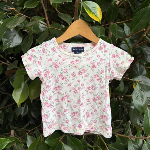 Vintage Ralph Lauren Floral Cotton Short Sleeve Tee