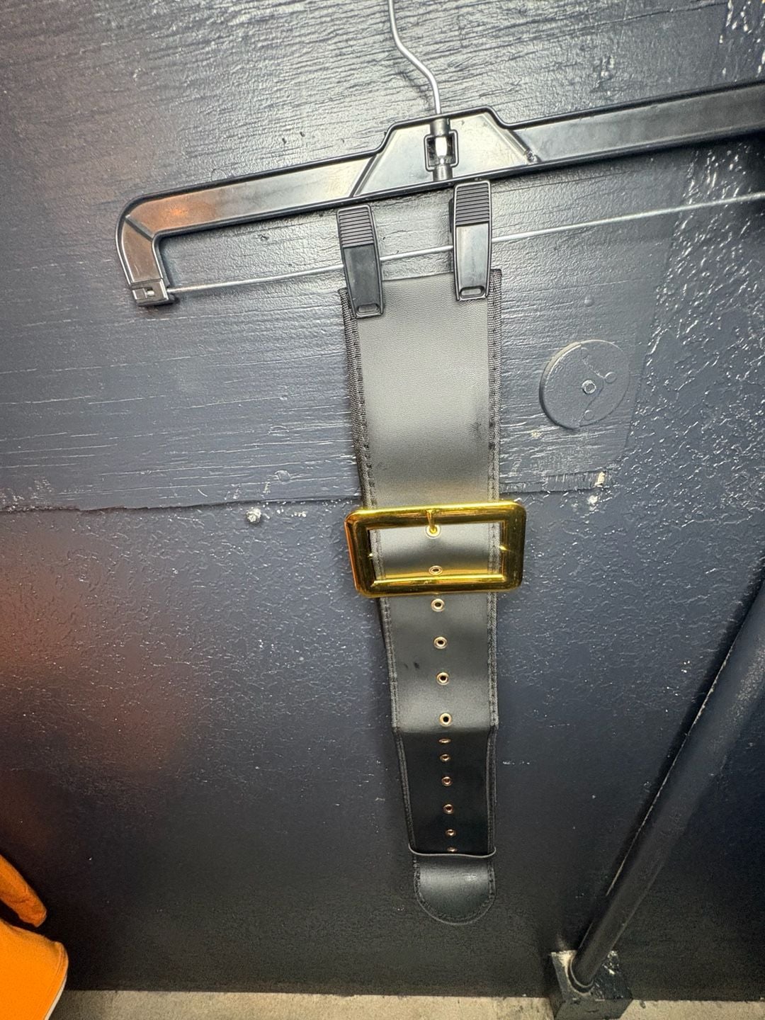 Unbranded Black Wide Belt with Gold Buckle 4