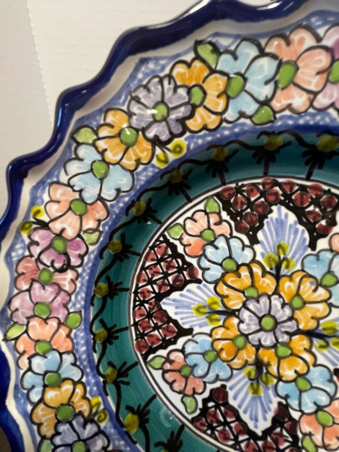 Leal Talavera Mexican Hand Painted Ceramic Plate 8.5" 5