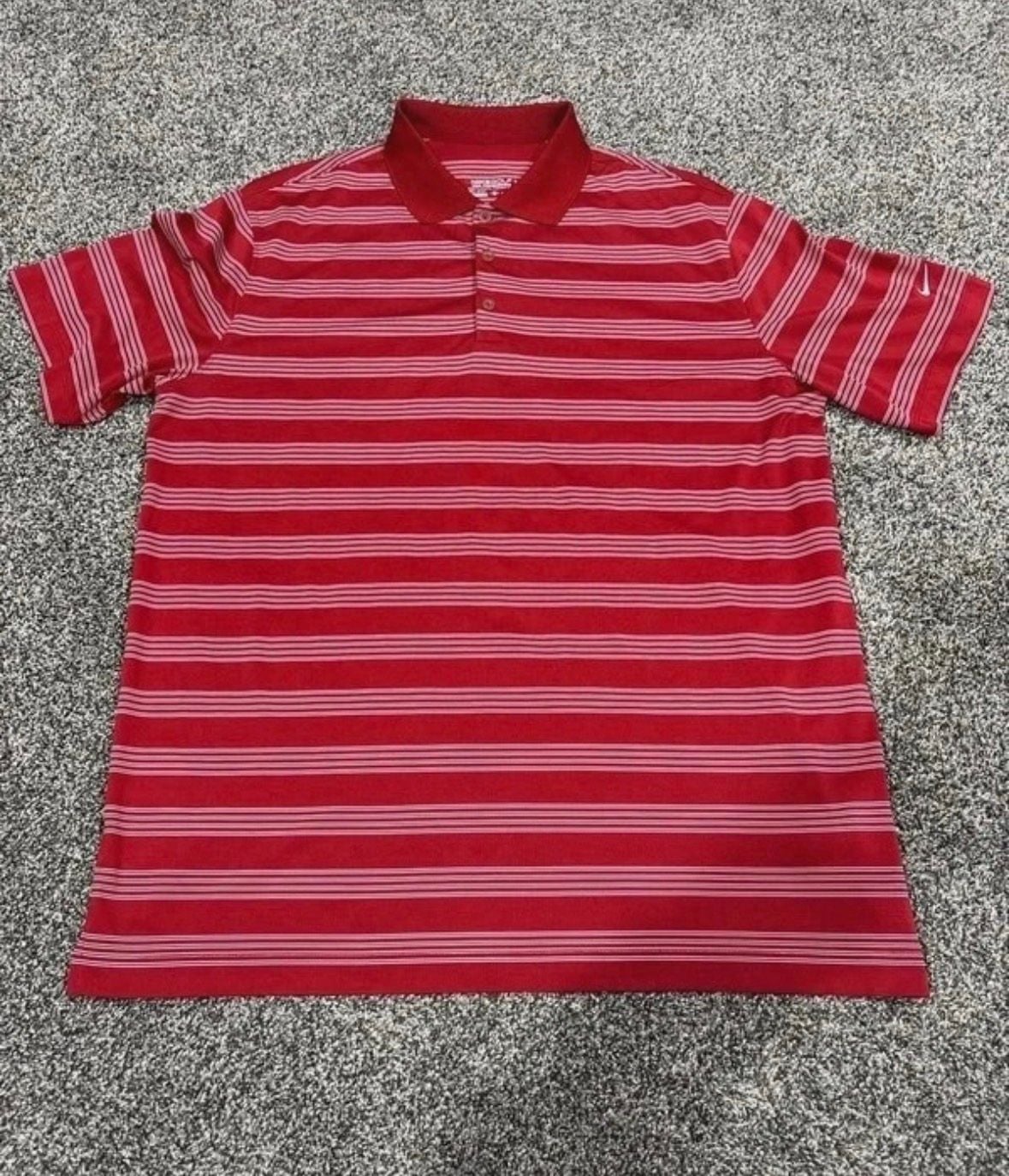 Nike Golf Polo Shirt Size XL Red Striped Dri-Fit Tour Performance 2