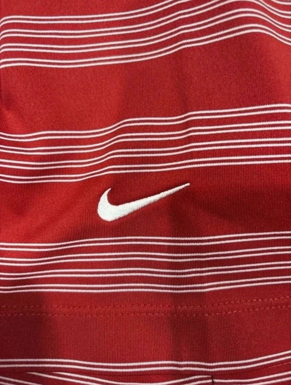 Nike Golf Polo Shirt Size XL Red Striped Dri-Fit Tour Performance 4