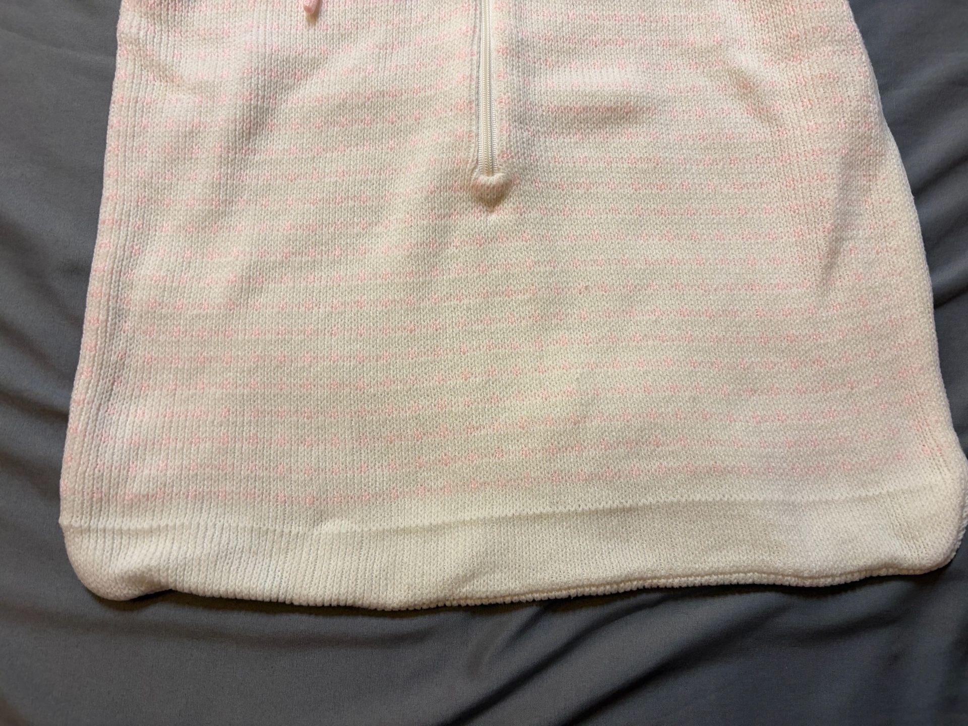Fun Pride Joy Baby Sleep Sack White Pink Knit Hooded Heart Size 3M 7