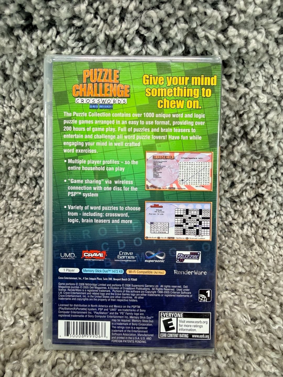 Crave Puzzle Challenge Crosswords and More PSP Game 2