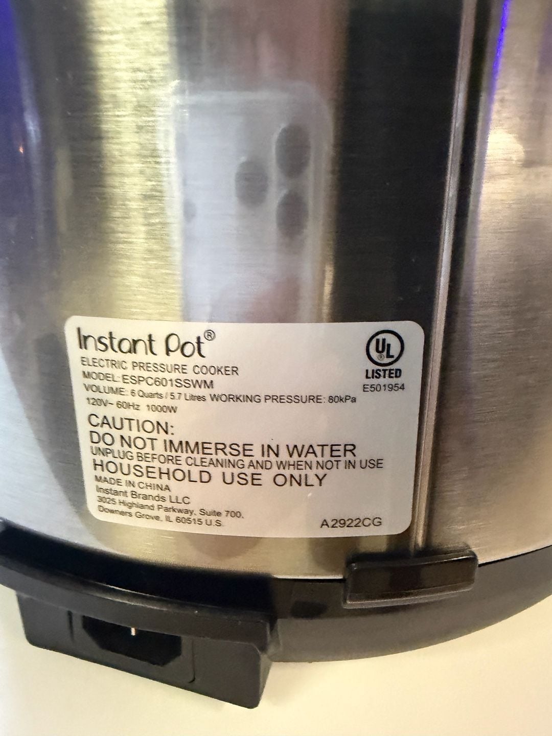 Instant Pot ESPC601SSWM Size 6 Qu 3