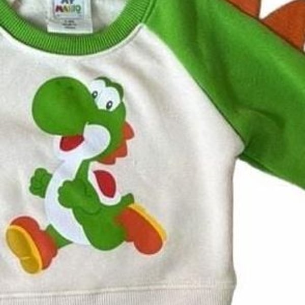 My Mario Yoshi Sweatshirt Size 3-6M Green White Dinosaur