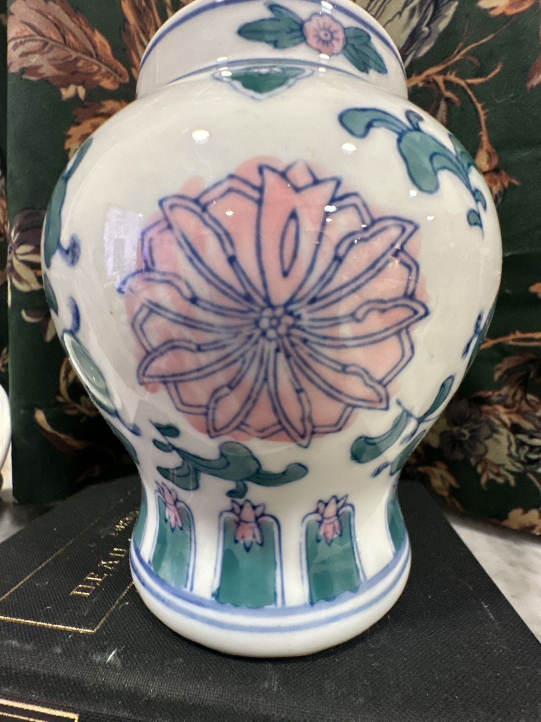 Vintage Ginger Jar Vase With Floral Design 8.5" in Tall - , 7