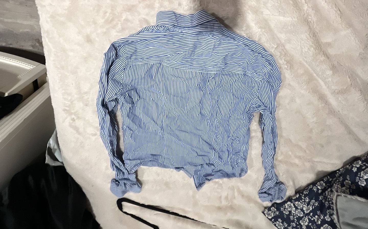 Abercrombie Kids Size M Blue White Striped Button-Up Shirt 4