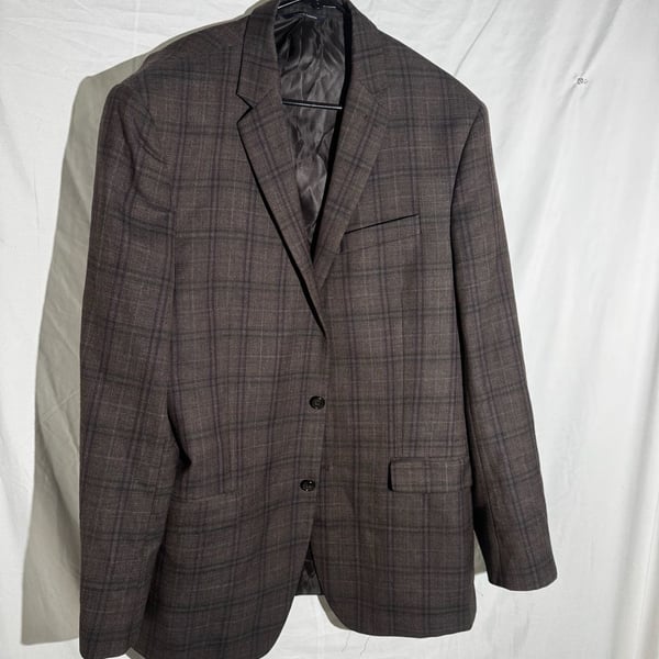 Ralph Lauren Mens Sport Coat Plaid Wool Canada Dillards Preppy Brown 46L
