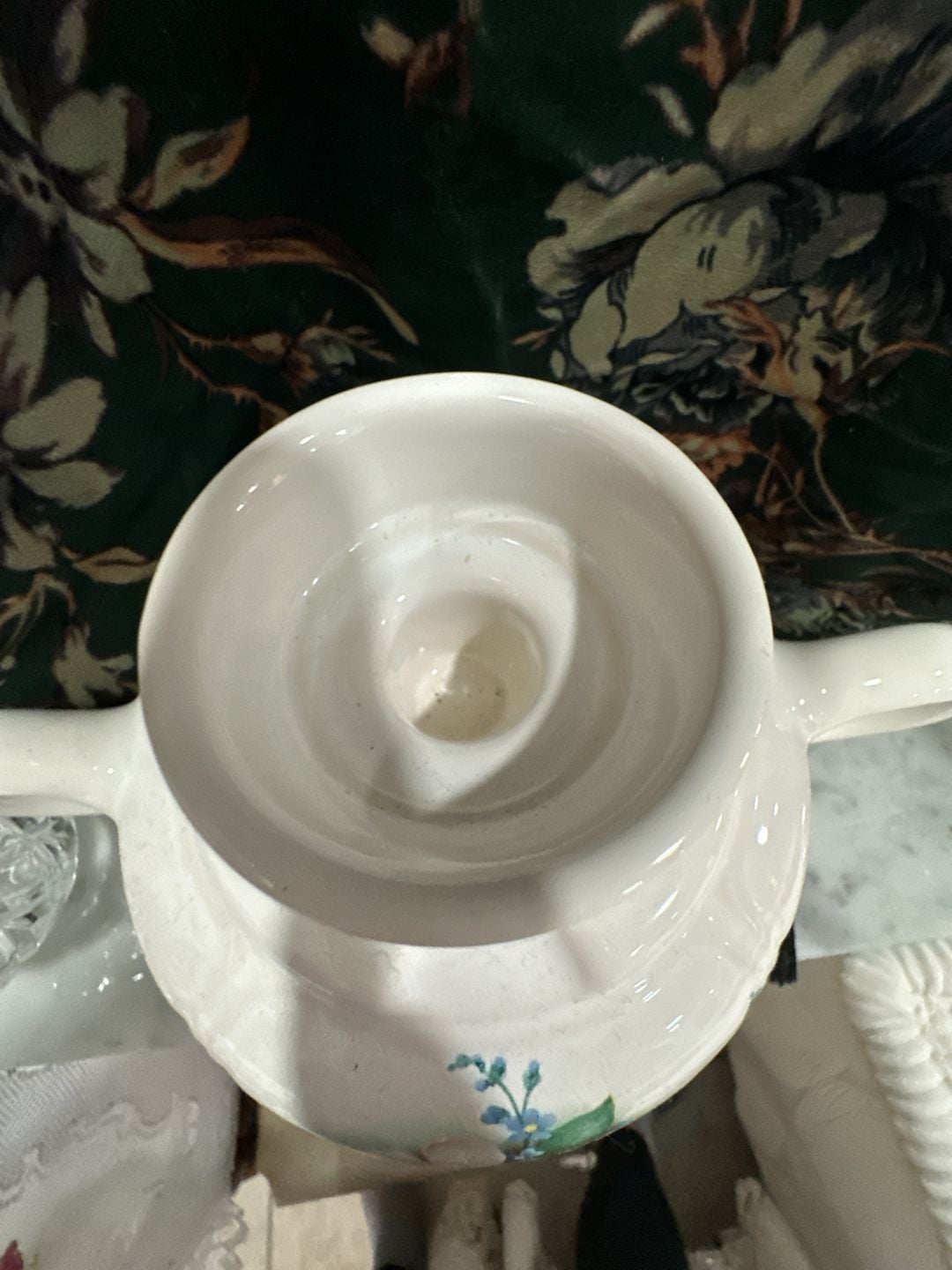 McCoy Pottery Vintage Floral Candle Lamp With Handles And Globe 4