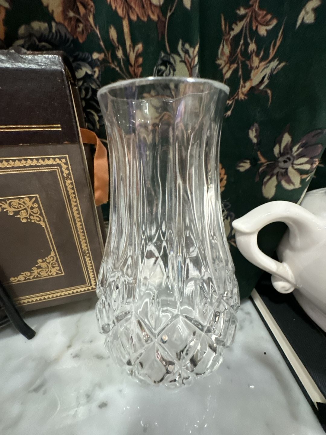 McCoy Pottery Vintage Floral Candle Lamp With Handles And Globe 5