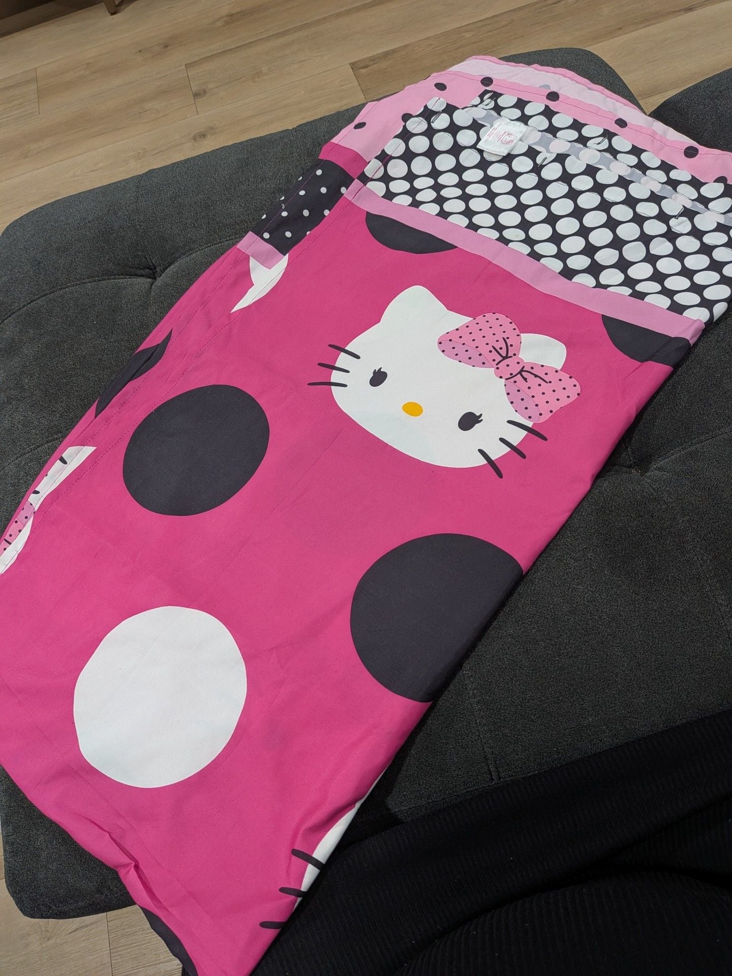 Sanrio Hello Kitty Shower Curtain Pink Polka Dot 1