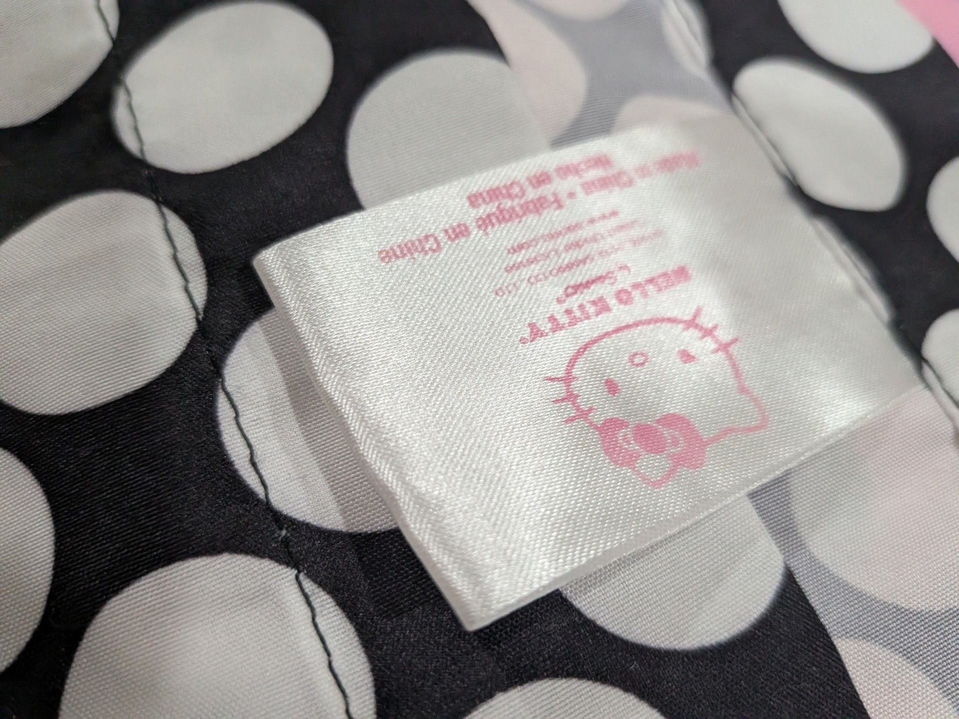 Sanrio Hello Kitty Shower Curtain Pink Polka Dot 2