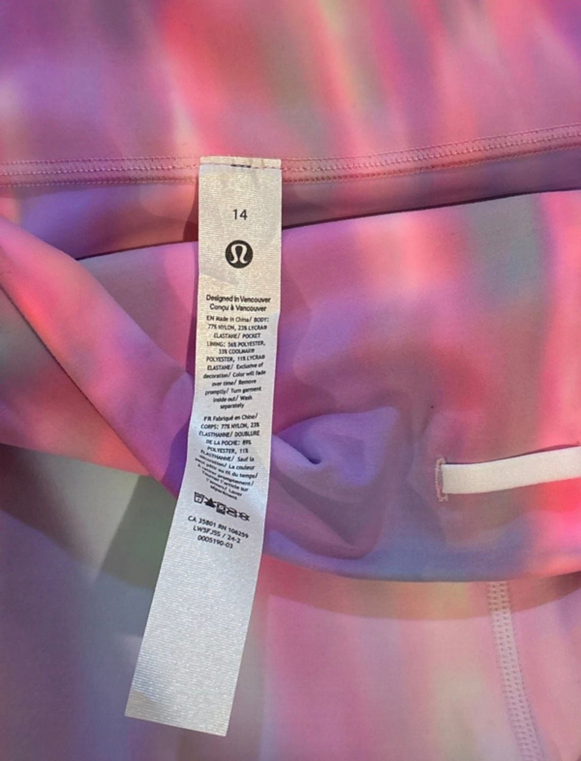 Lululemon Wunder Train HR Tight 25" Size 14 Multi Wash Leggings 5