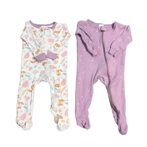 Baby Neutral Snug Fit Footed Cotton Pajamas, 2-Pack, Size 0/3 Months
