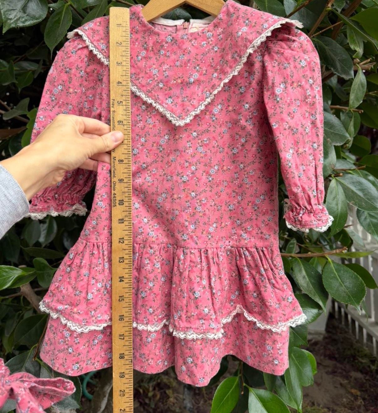 Vintage Amanda Fogg Ditsy Floral Lace Ruffle Dress 5