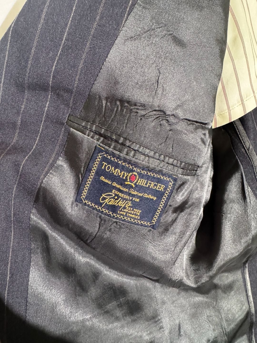 Tommy Hilfiger Mens Blazer Pinstripe Wool Made USA Gadzooks Vintage Navy 5